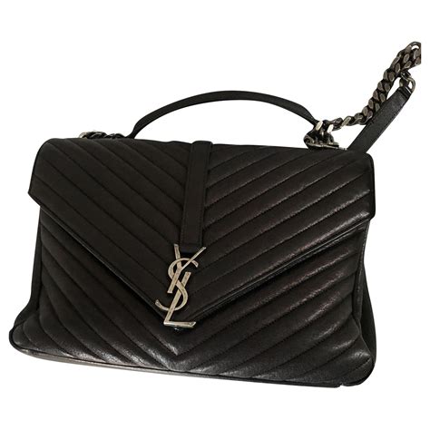 sac a main noir yves saint laurent|sac saint laurent.